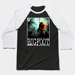 Retro Bigfoot Best Art Sasquatch Vintage Cryptid Woods Hunting Hide and Seek Believe Baseball T-Shirt